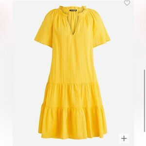 J. Crew Ruffle-trim tiered dress in cotton dobby XXS